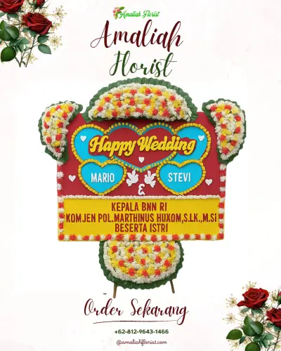 Karangan Papan Bunga Pernikahan di Ciganjur